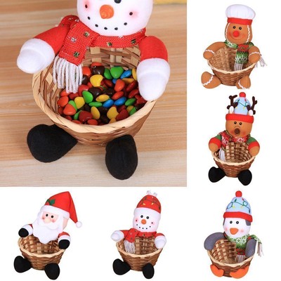 Merry Christmas Xmas Ornament Christmas Candy Basket Storage Box Cookies Bag