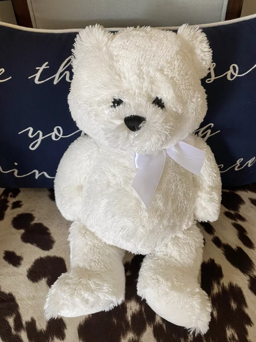 Baby Ganz White Fluffy Teddy Bear PLUSH 15