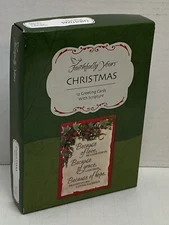 BOX 12 Christian Inspirational CHRISTMAS Greeting Cards, Bible Scripture Verse