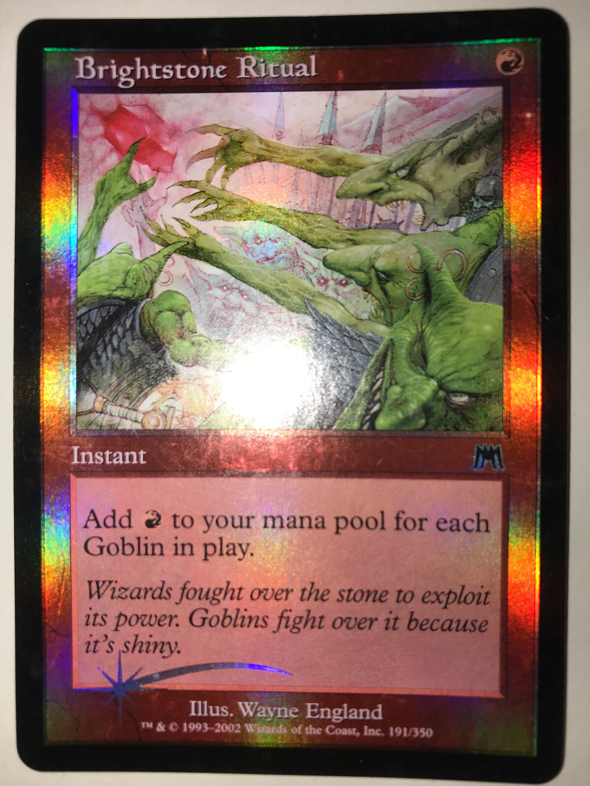 Brightstone Ritual FOIL Onslaught  Red Common MTG CARD 191/350 LP