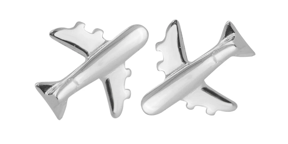 Aretes de avión - plata de ley 925 - asistente de vuelo poste de avión  Foto 2 de 3