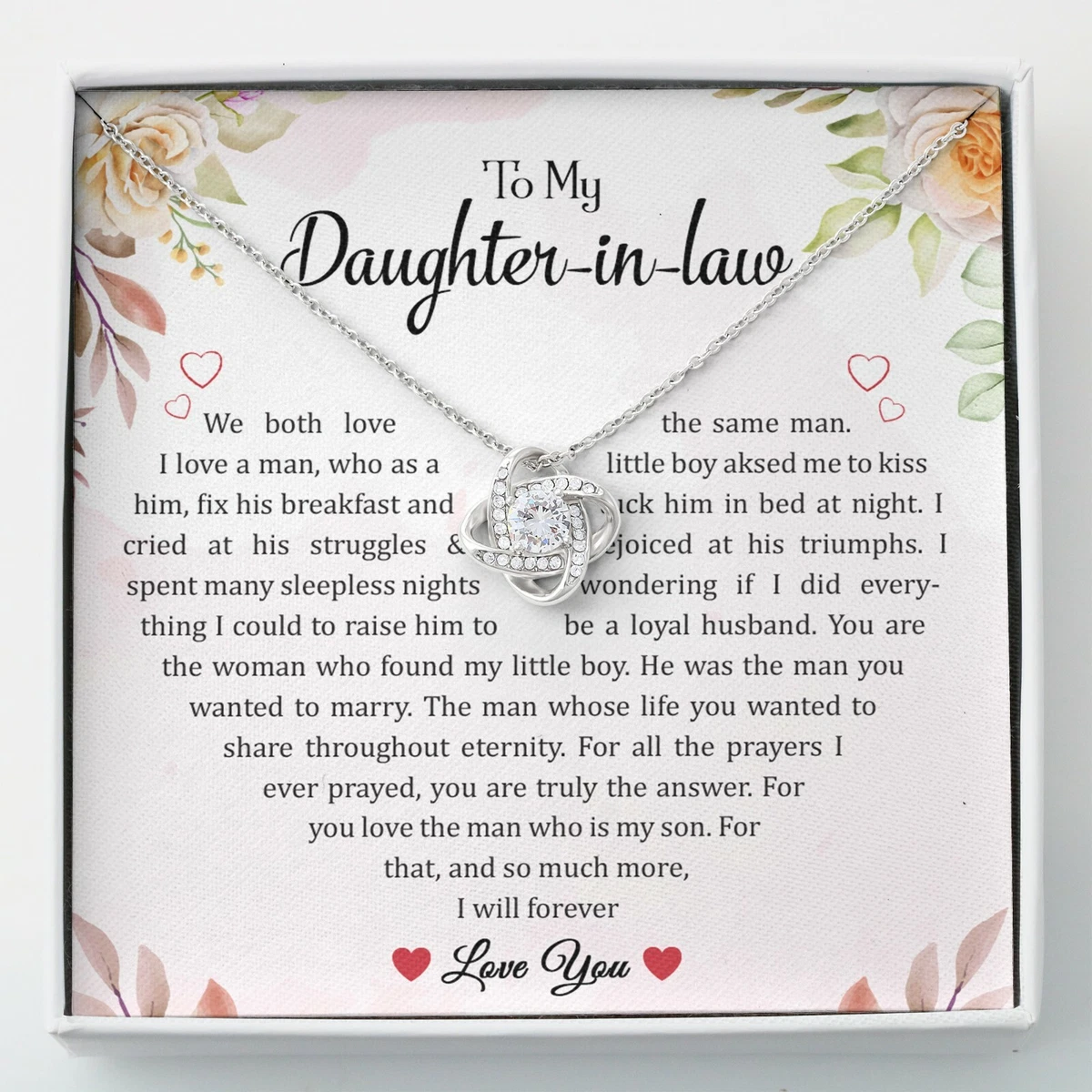 To My Daughter In Law Necklace Jewelry From Mother In Law Birthday Gift