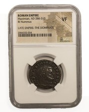 NGC VF Roman AE1 / BI Nummus of Maximian AD286-310 NGC Ancients Certified Bronze