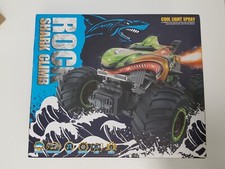 Kids RC Green Shark Monster Truck Toy Water Spray Haze Lights Sound Car For Boys