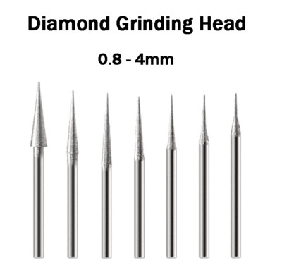 2.35mm Diamond Grinding Head Tapered Point Needle Bit Burrs Coated Jewelry 