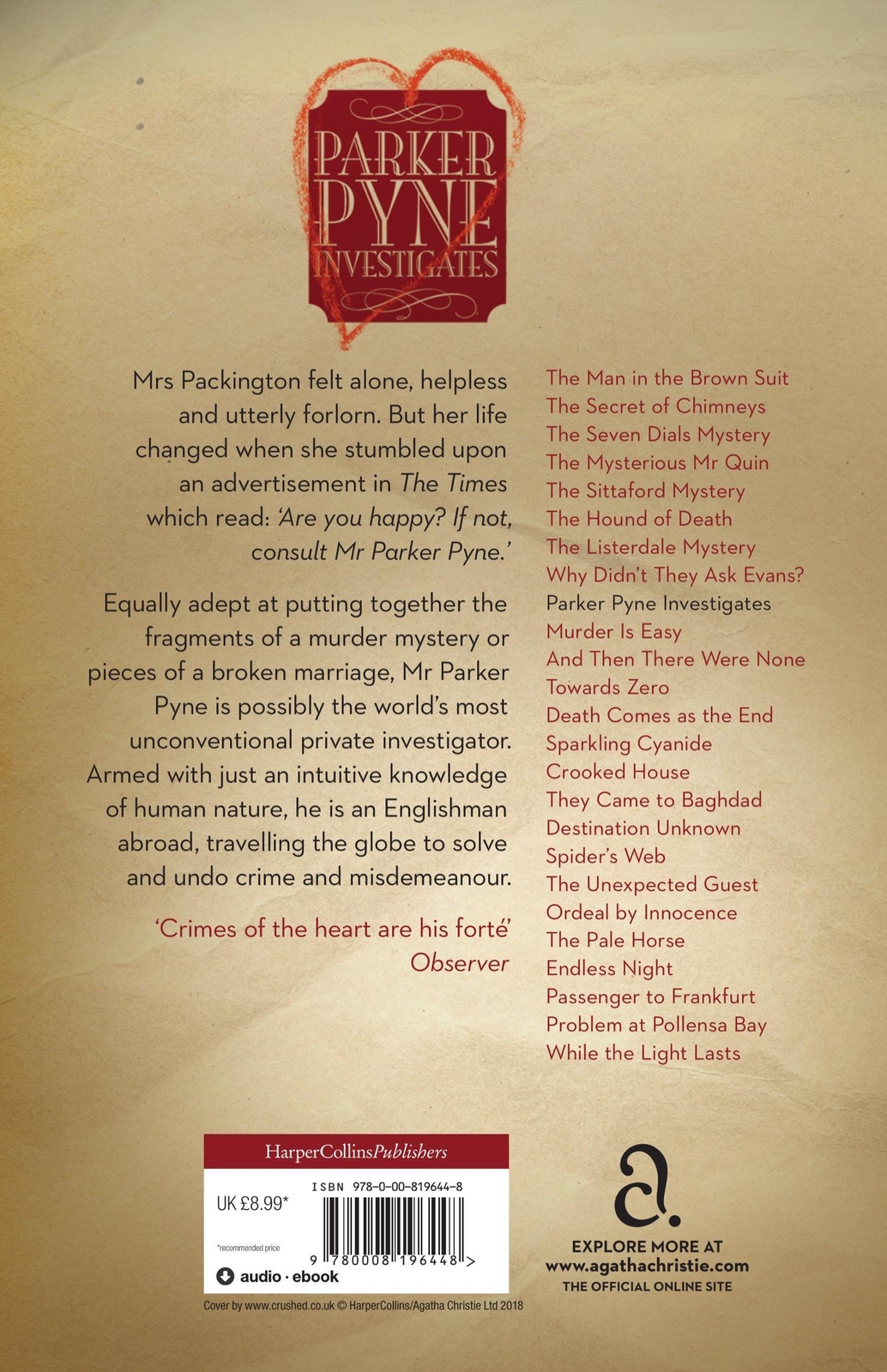 Thumbnail - Parker Pyne Investigates | Agatha Christie | Taschenbuch | 260 S. |