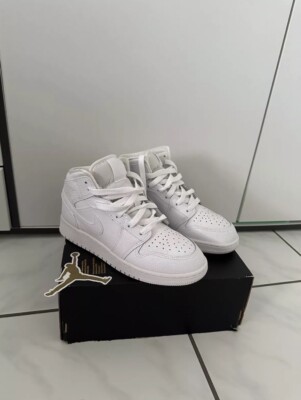 Air Jordan 1 Mid ''Triple White'' (GS)