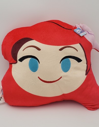 Disney Princess Ariel Emoji Little Mermaid Plush Pillow Approx 11" X 13" NWT - Picture 2 of 10