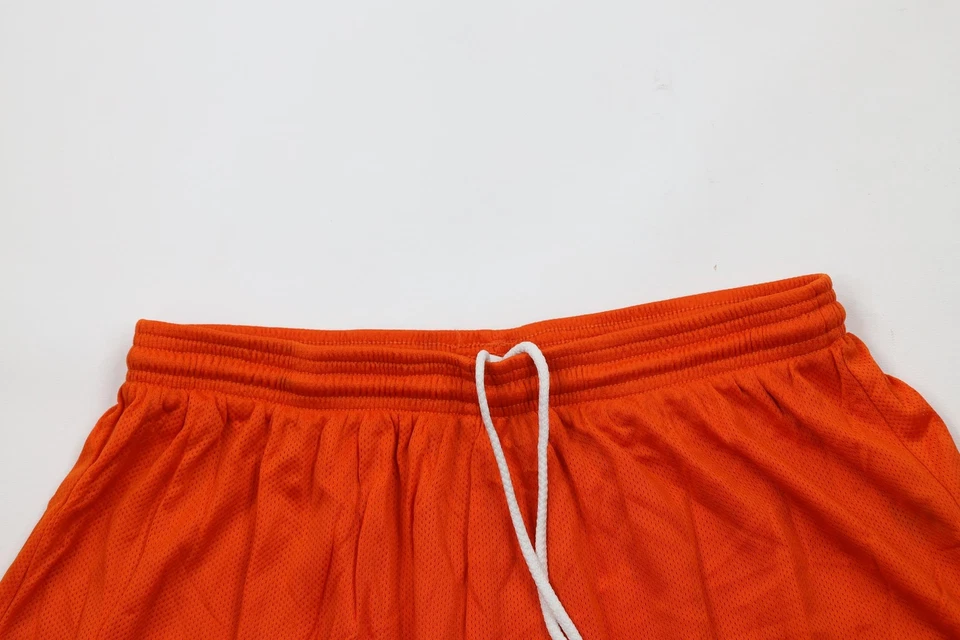 Pantalones Cortos Russell Atléticos Para Hombres XL De Colección Años 90 Malla en Blanco Sobre la Rodilla Naranja Nylon Foto 2 de 4
