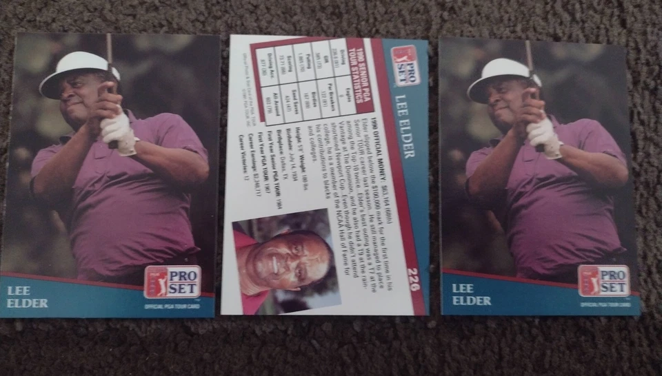 Lee Elder- 14 1991 Pro Set Senior PGA Tour golf cards #226 - Image 2 of 2