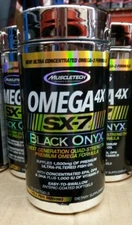 Muscletech Omega 4X SX-7 Black Onyx 100 Softgels - FIsh Oil - Free Shipping