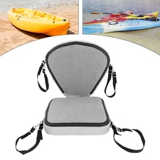 Padded Kayak Seat with Ergonomic Support and Corrosion-Resistant Hooks