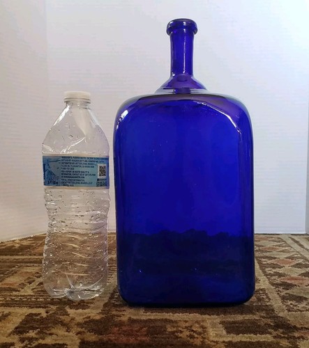 Antike Apotheke Apotheker kobaltblau Flasche offen Pontil 11" groß - Bild 4 von 24