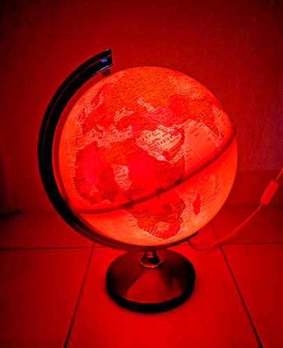 Wunderschöner alter GLASGLOBUS!!! mit Beleuchtung und Holzständer - wie neu - Bild 5 von 5