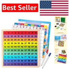 Colorful Montessori Counting Board for Preschoolers - 100 Number Tiles Included