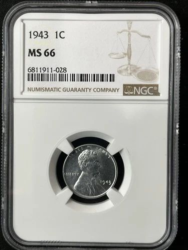 1943  1C Lincoln Wheat One Cent  NGC MS66  6811911-028