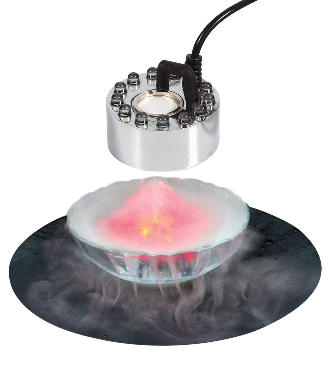 Akeydeco Halloween Party Mist Maker,Ultrasonic Water Pond Fountain Fogger 9 L...