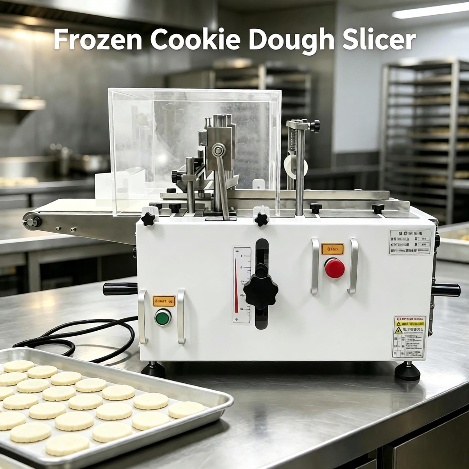 110V Automatic Frozen Cookie Dough Slicer 0-2cm Thickness Frozen Cookie Cutter