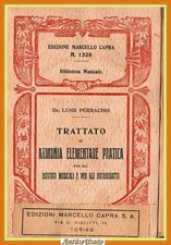 TRATTATO DI ARMONIA ELEMENTARE PRATICA di Luigi Perracchio 1927 Nazionale Libro