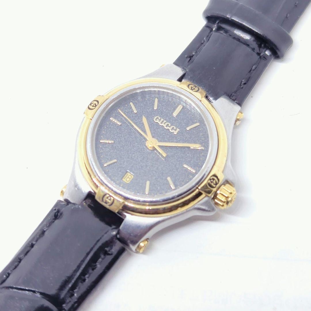 Gucci 9040L Silver Combi Women Quartz Watch Gold Silver Black Used From Japa thumbnail 3