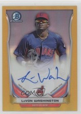 2014 Bowman Chrome Prospect Gold Refractor 19/50 LeVon Washington Auto r7d