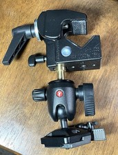 Manfrotto 494RC2 tripod head with Manfrotto Super Clamp Made in Italy EUC