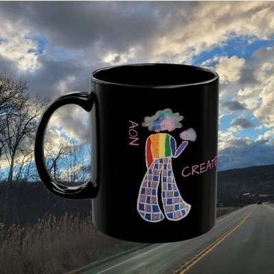 CREATE YOUR OWN DREAM-A0N Brand Black Ceramic Coffee Mug 11 fl oz