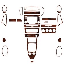 26pcs Wood Grain Brown Kits Full Interior Trim Cover For Benz Slk R171 2004-2010
