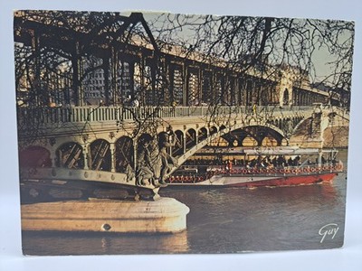 Pont de Bir-Hakeim, Bridge Paris France Vintage Postcard Posted 3d1