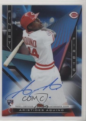 2020 Topps Finest Firsts Blue Refractor /150 Aristides Aquino Rookie Auto RC uk2