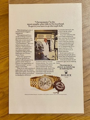 Rolex Datejust Chronometer most sought-after title 1971 Vintage Ad Werbung V2