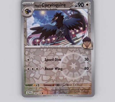 Hop's Corvisquire 134/159 Reverse Holo C Journey Together NM Pokemon