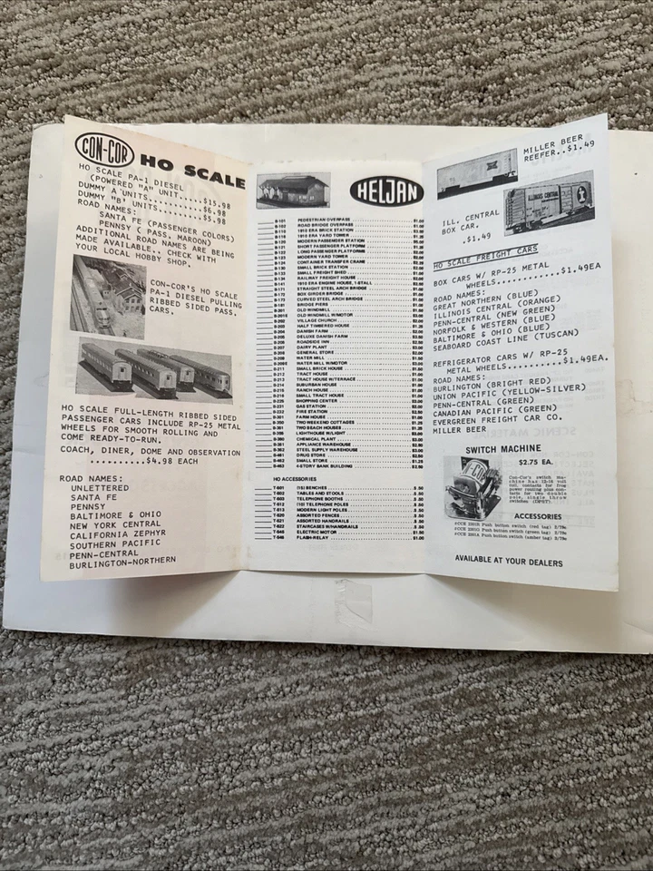 HO Scale Con-Cor Vintage Catalog Brochure 1960s HO Scale Model Railroad Trains - Image 3 of 4