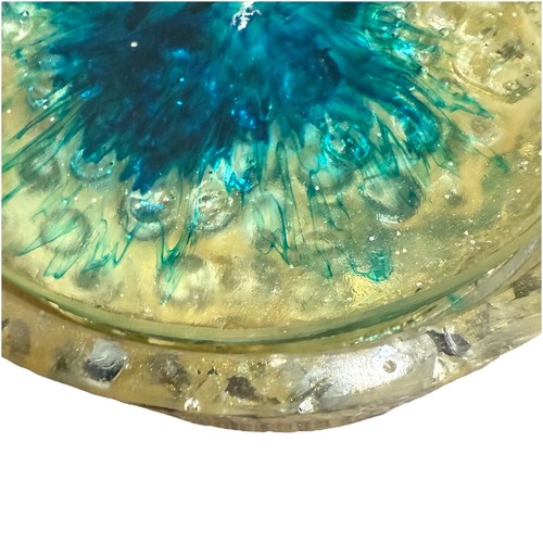 Vintage Epoxy Lucite Set Of Coasters For Beverage MCM Bubble Effect On One Side - Picture 5 of 21