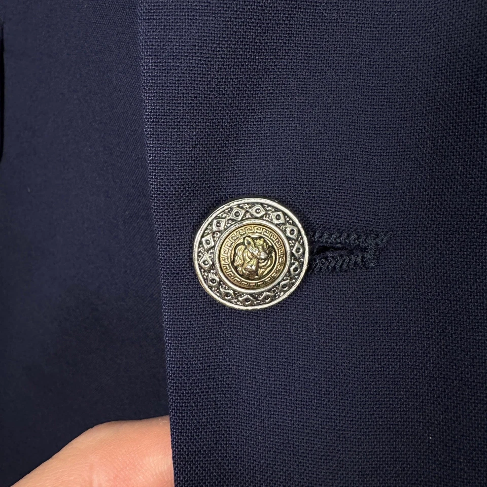 Blazer DE COLECCIÓN Burberrys Para Hombres 44S Azul Marino S100s Lana Dorado Botones Metal Usado en Excelente Condición Foto 4 de 4