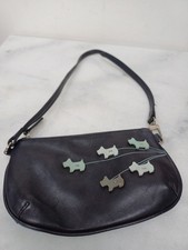 Radley Small Black Leather Clutch Wristlet Bag Dog Tag  Zipped 