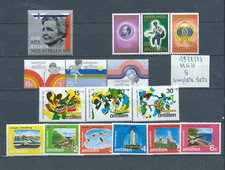 2 ) DUTCH ANTILLES 1972/73 : ALBUM PAGE WITH 5 COMPLET SETS STAMPS MNH -THEMATIC