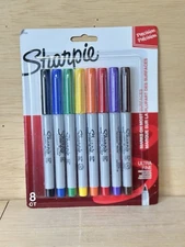 SHARPIE 37600 Permanent Markers Ultra Fine Point Classic Colors 8 Count