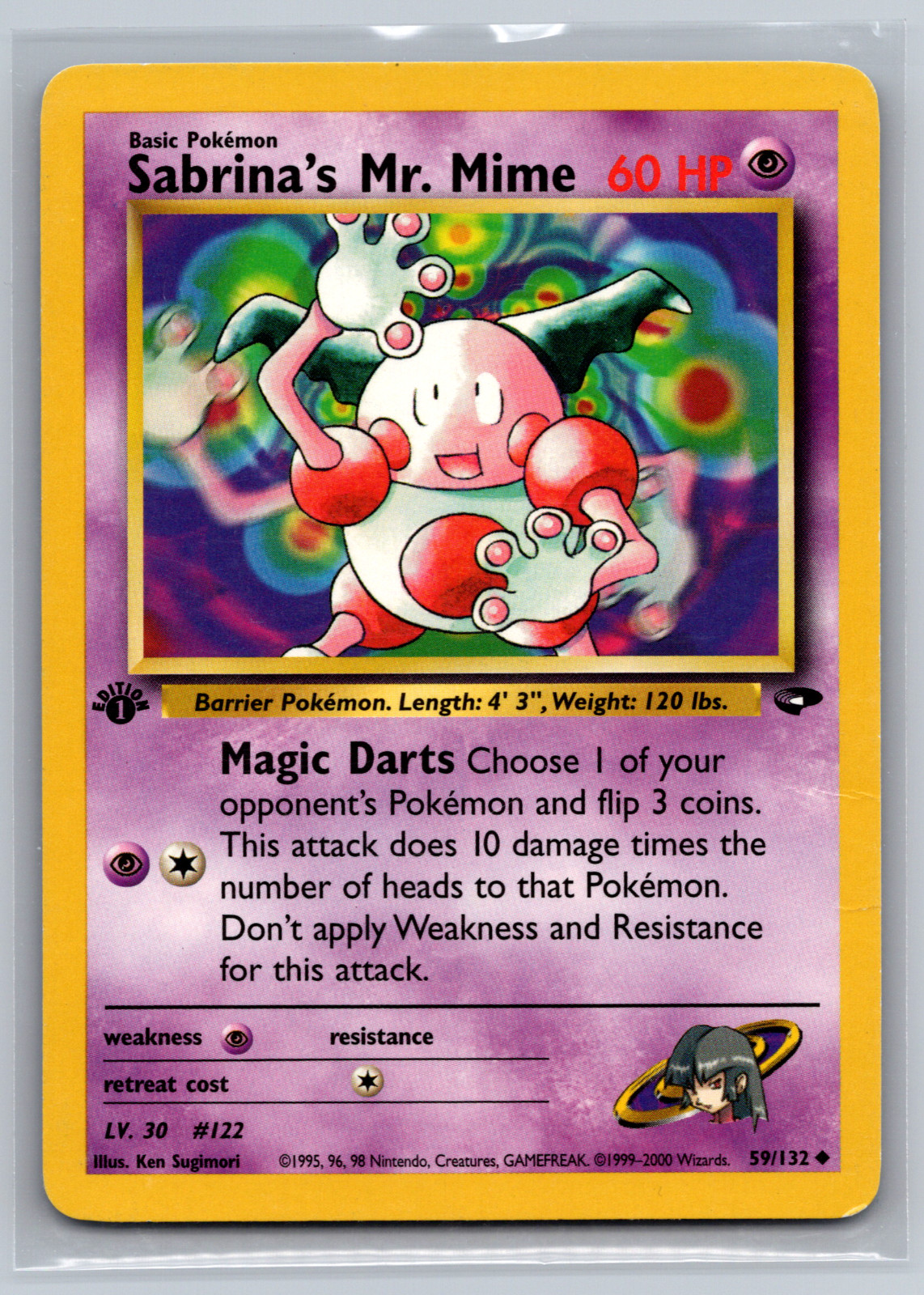 Pokemon Card - Sabrina's Mr. Mime Gym Challenge 1st Edition 59/132 Uncommon MP