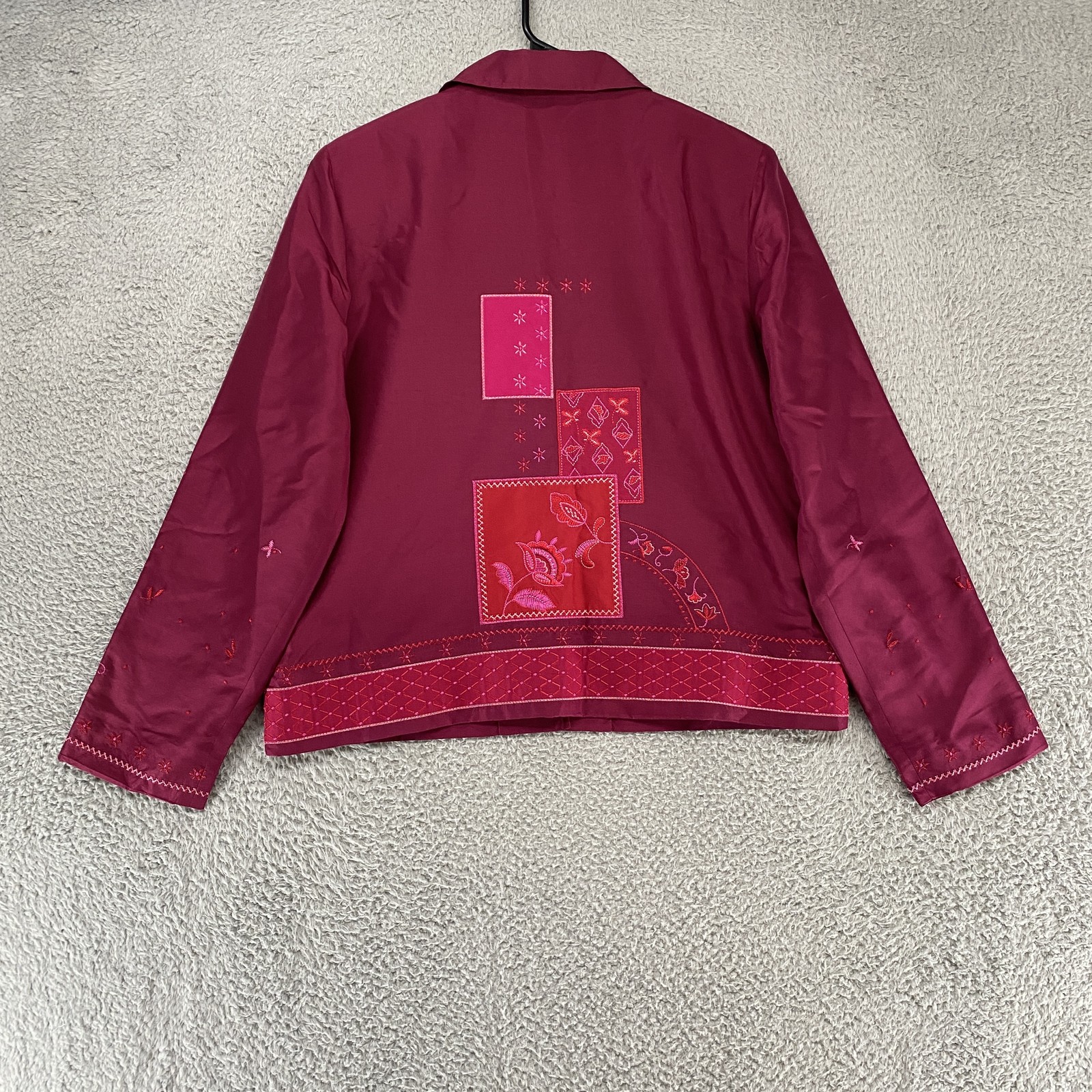 Coldwater Creek Jacket Womens Medium Silk Embroid… - image 9