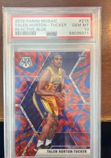 2019 Panini Mosaic Rookies Talen Horton-Tucker #215 Reactive Blue Prizm PSA 10
