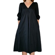 Hallhuber Oversized Kleid Gr 38 M Blusenkleid Schwarz Tunikakleid Midikleid