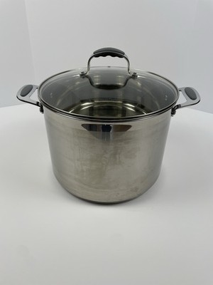 David Burke Restaurateur 16 Qt Stainless Steel Stock Pot with Glass Lid 15.1L