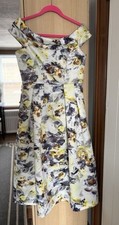ASOS Closet London Bardot floral midi dress Prom cocktail evening wedding size 8