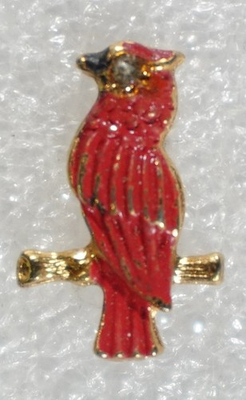 #ad Northern Cardinal Bird Pinback Button Wildlife Nature Animal very small $8.99