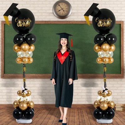 2 Sets 2026 Graduation Party Decorations 6.6ft Balloon Column Stand Kits Heig...