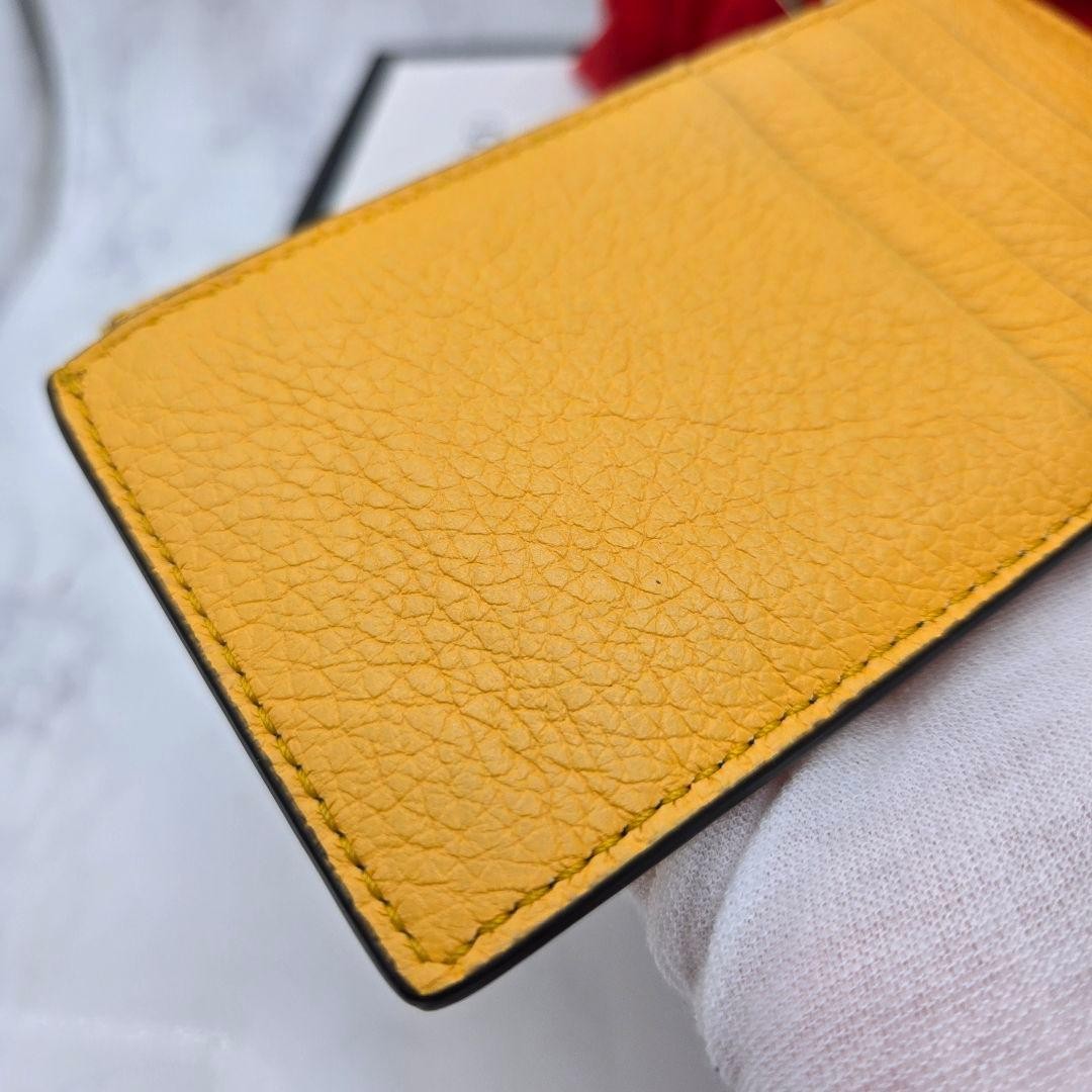 Gucci Fragment Case Coin Purse 7x14cm Leather Yellow Near Mint No Accessories thumbnail 7