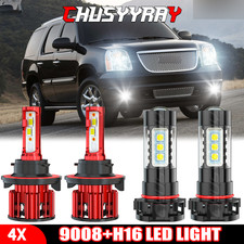 For Chevrolet Spark 2017-2020 Combo LED Headlight + Fog Light 4X Bulbs Kit 6000K