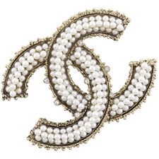 Chanel Coco Mark Brooch Women Silver One Size 821302