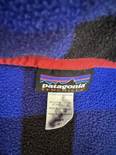 Patagonia Synchilla Snap T Plaid Vintage Style Fleece Pullover Men’s Size Medium - Picture 4 of 5